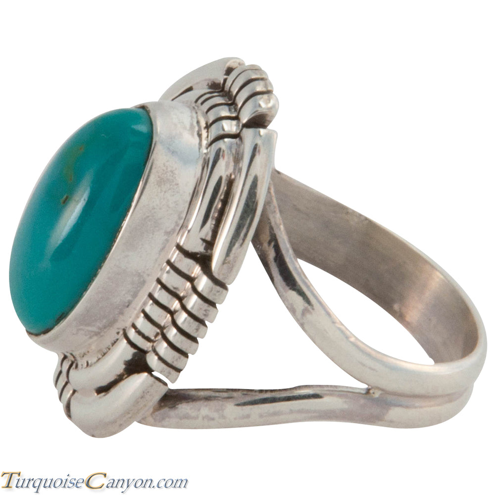 Navajo Native American Kingman Turquoise Ring Size 7 1/4 by Secatero S ...