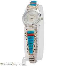 Load image into Gallery viewer, Navajo Native American Turquoise and Coral Watch Tips by Yazzie SKU226737
