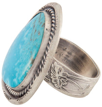 Load image into Gallery viewer, Navajo Native American Kingman Turquoise Ring Size 8 1/4 by Willeto SKU226877