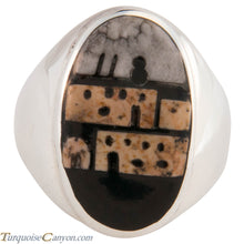 Load image into Gallery viewer, Zuni Native American Pueblo Design Inlay Ring Size 10 by Booqua SKU227260