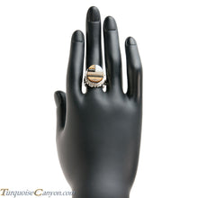 Load image into Gallery viewer, Navajo Native American Corn Roll Cut Jasper and Jet Ring Size 5 3/4 SKU227968
