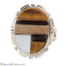 Load image into Gallery viewer, Navajo Native American Corn Roll Cut Jasper and Jet Ring Size 5 3/4 SKU227968