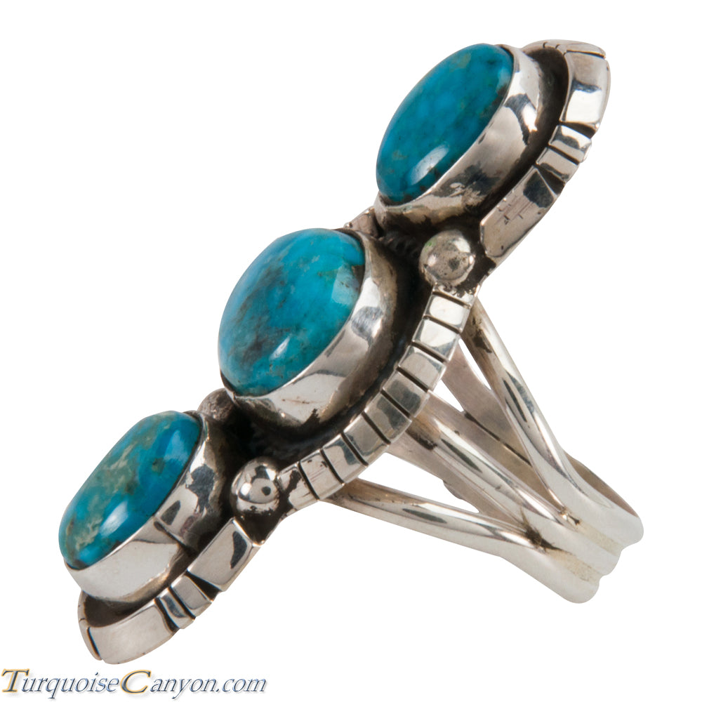 Navajo Native American Kingman Turquoise Ring Size 8 1/2 by Lee SKU228 ...