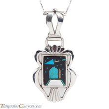 Load image into Gallery viewer, Navajo Native American Turquoise Inlay Pendant Necklace by Kelly SKU228367