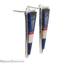 Load image into Gallery viewer, Navajo Native American Lapis Inlay Earrings by Gilbert Smith SKU228378