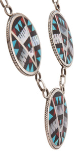 Zuni Native American Turquoise Inlay Necklace by Othole SKU229008