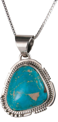 Navajo Native American Royston Turquoise Pendant Necklace by Jake SKU229542