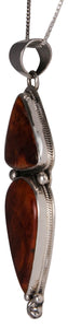 Navajo Native American Spiny Oyster Shell Pendant Necklace SKU229566