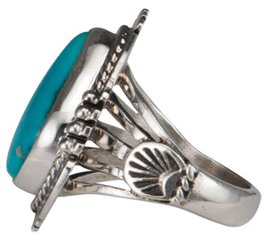 Navajo Native American Castle Dome Turquoise Ring Size 7 by Ration SKU229591