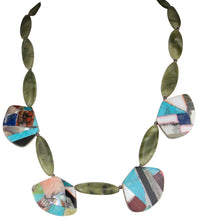 Load image into Gallery viewer, Santo Domingo Kewa Pueblo Turquoise and Shell Necklace by Crespin SKU230056