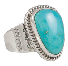 Load image into Gallery viewer, Navajo Native American Castle Dome Turquoise Ring Size 10 1/2 SKU230571