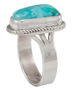 Navajo Native American Turquoise Mountain Turquoise Ring Size 6 1/2 SKU230583