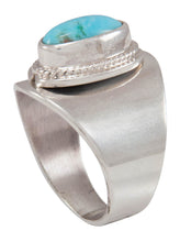 Load image into Gallery viewer, Navajo Native American Kingman Turquoise Ring Size 8 by Herbert Pino SKU230596