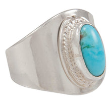 Load image into Gallery viewer, Navajo Native American Kingman Turquoise Ring Size 8 by Herbert Pino SKU230596
