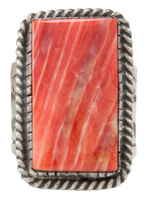 Load image into Gallery viewer, Navajo Native American Orange Spiny Shell Ring Size 10 by Yazzie SKU231045