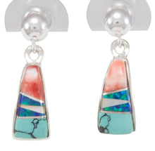 Load image into Gallery viewer, Navajo Native American Turquoise Inlay Earrings by Bernadine Joe SKU231147