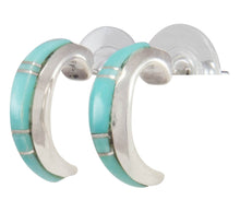 Load image into Gallery viewer, Navajo Native American Kingman Turquoise Inlay Earrings by B Joe SKU231154