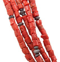 Load image into Gallery viewer, Navajo Native American Red Coral Necklace by Burbank and Livingston SKU231390