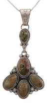 Load image into Gallery viewer, Navajo Native American Royston Turquoise Pendant Necklace by Martha Willeto SKU231659