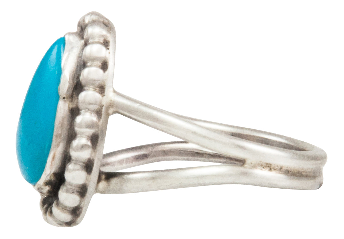 Navajo Native American Kingman Turquoise Ring Size 7 by Ella Cowboy SK ...