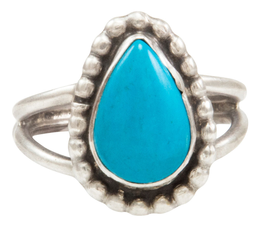 Navajo Native American Kingman Turquoise Ring Size 7 by Ella Cowboy SK ...