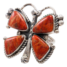 Load image into Gallery viewer, Navajo Native American Sponge Coral Butterfly Ring Size 9 3/4 by Sarah Chee SKU232064