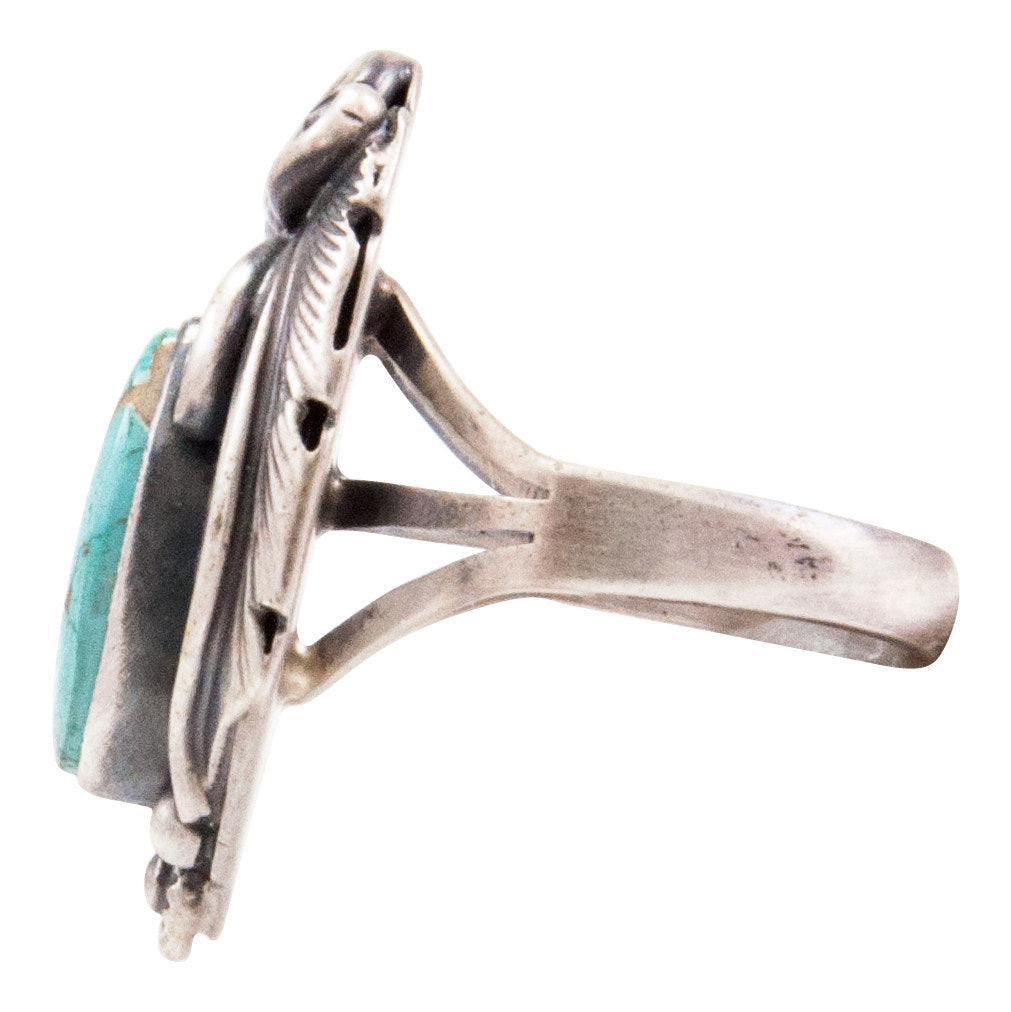 Navajo Native American Kingman Turquoise Ring Size 7 1/2 by Juan SKU23 ...