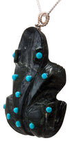 Load image into Gallery viewer, Zuni Native American Serpentine Frog Fetish Pendant Necklace by Lawaka SKU232913