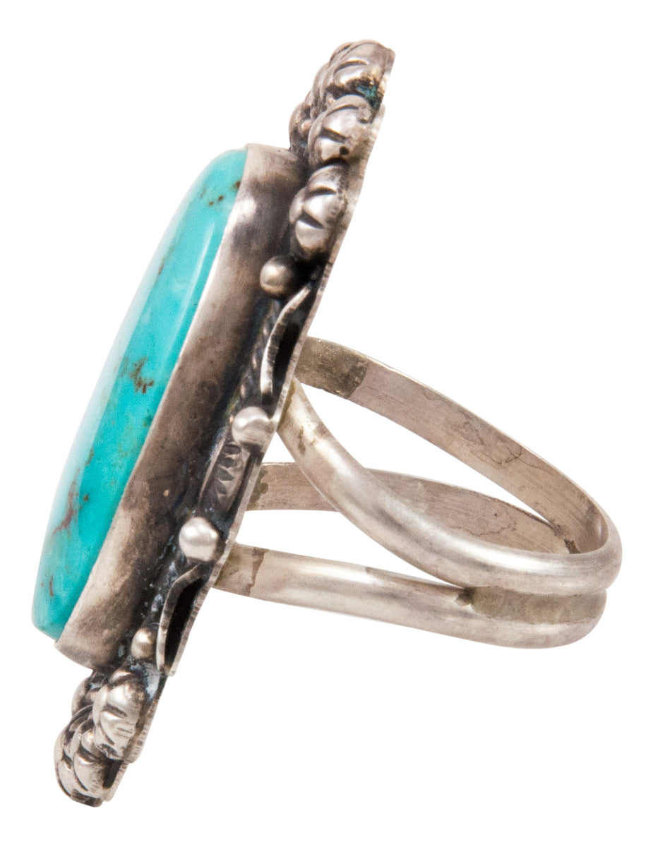 Navajo Native American Kingman Turquoise Ring Size 7 by Betta Lee SKU2 ...