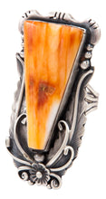 Load image into Gallery viewer, Navajo Native American Orange Shell Ring Size 5 3/4 by Juan SKU233022