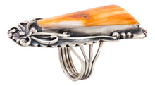 Load image into Gallery viewer, Navajo Native American Orange Shell Ring Size 5 3/4 by Juan SKU233022
