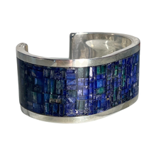 Load image into Gallery viewer, Zuni Native American Fluorite Inlay bracelet by Colin Coonsis SKU233085