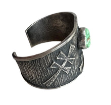 Load image into Gallery viewer, Navajo Native American Carico Lake Turquoise Bracelet by Aaron Anderson SKU233087