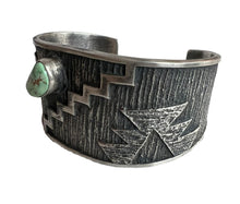 Load image into Gallery viewer, Navajo Native American Carico Lake Turquoise Bracelet by Aaron Anderson SKU233087