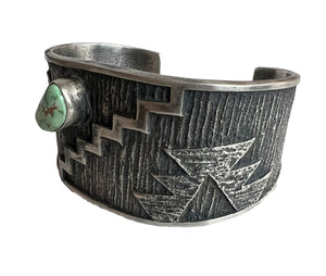 Navajo Native American Carico Lake Turquoise Bracelet by Aaron Anderson SKU233087