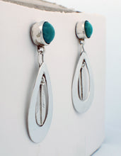 Load image into Gallery viewer, Navajo Native American Kingman Turquoise Earrings by Jerry Cowboy SKU233089