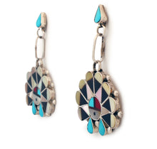 Load image into Gallery viewer, Zuni Native American Sunface Earrings by Rosie Takala SKU233090