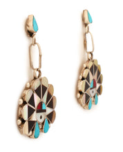Load image into Gallery viewer, Zuni Native American Sunface Earrings by Rosie Takala SKU233090