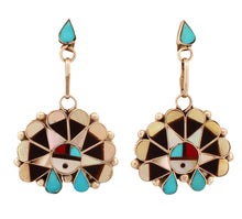 Load image into Gallery viewer, Zuni Native American Sunface Earrings by Rosie Takala SKU233090