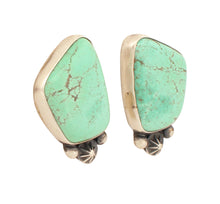 Load image into Gallery viewer, Navajo Native American Carico Lake Turquoise Earrings by Ella Linkin SKU233094