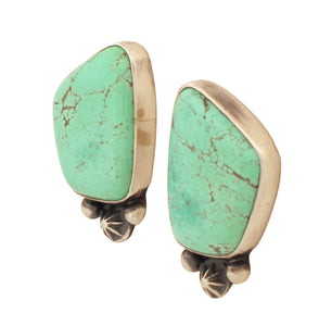 Navajo Native American Carico Lake Turquoise Earrings by Ella Linkin SKU233094