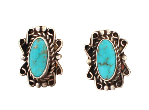 NavajoNative American Campitos Turquoise Earrings by Perry SKU233097