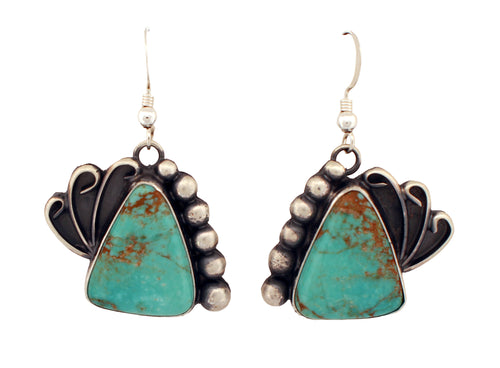 Navajo Native American Carico Lake Turquoise Earrings by Willeto SKU233102