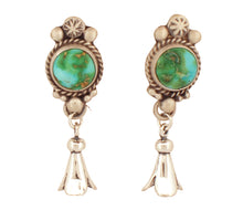 Load image into Gallery viewer, Navajo Native American Sonoran Gold Turquoise Earrings by Francisco SKU233103