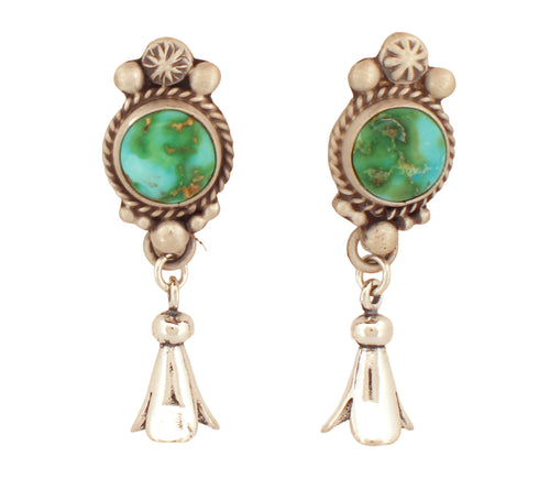 Navajo Native American Sonoran Gold Turquoise Earrings by Francisco SKU233103