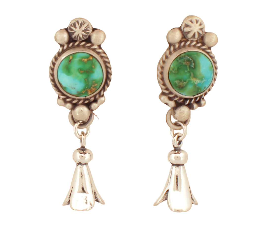 Navajo Native American Sonoran Gold Turquoise Earrings by Francisco SKU233103