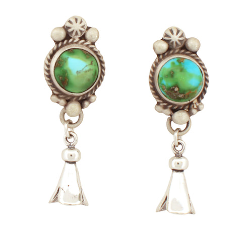 Navajo Native American Sonoran Gold Turquoise Earrings by Francisco SKU233104