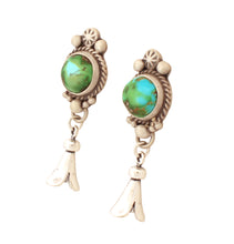 Load image into Gallery viewer, Navajo Native American Sonoran Gold Turquoise Earrings by Francisco SKU233104