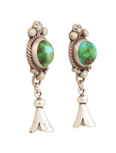 Load image into Gallery viewer, Navajo Native American Sonoran Gold Turquoise Earrings by Francisco SKU233104