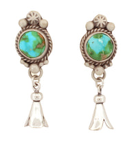Load image into Gallery viewer, Navajo Native American Sonoran Gold Turquoise Earrings by Francisco SKU233105